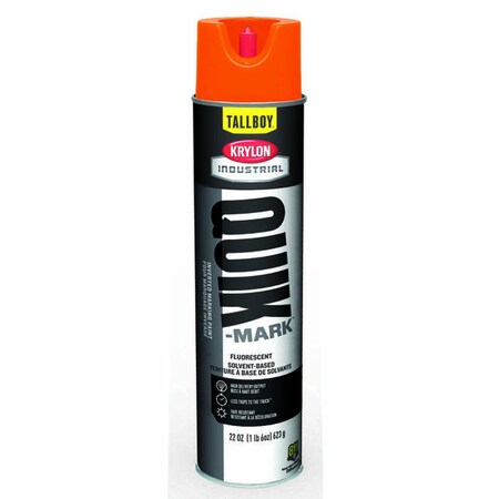Krylon Quik-Mark Tallboy Solvent-Based Inverted Marking Paints, Fluorescent Orange T03702007